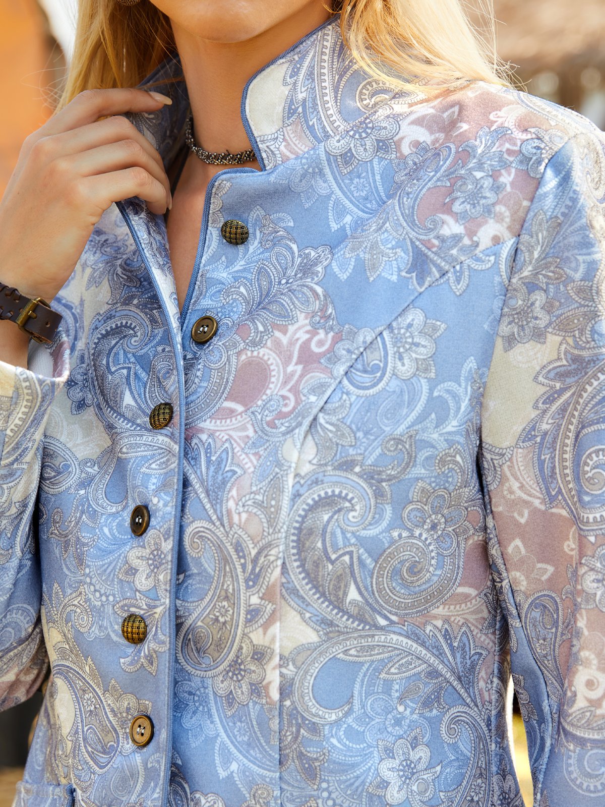 Regelmäßige Passform Paisley Böhmisch Blazer