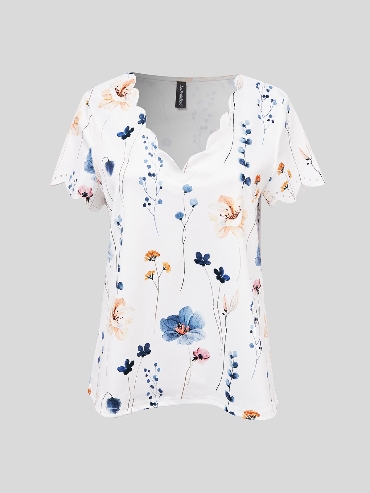 Lässige V-Ausschnitt Bluse Freizeitbluse mit Blumenprint