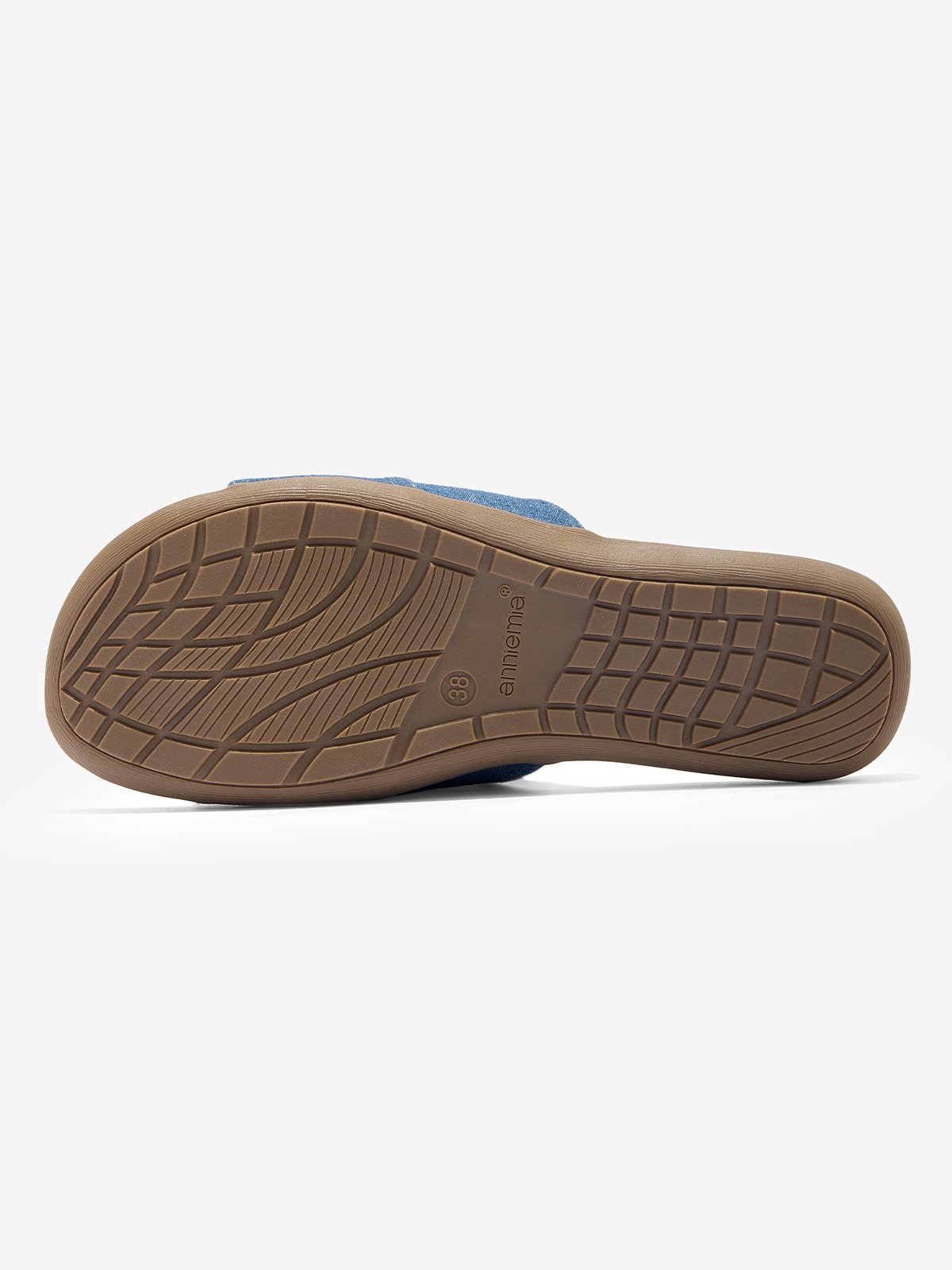 Blau Denim Patchwork Design Flach Pantolette