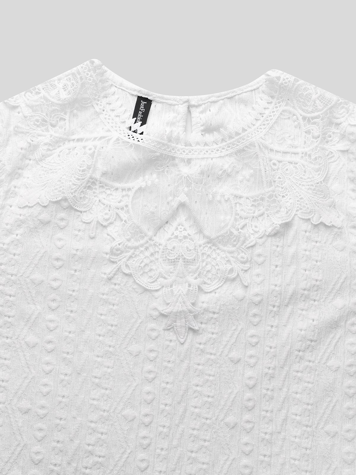 Rundhals Spitze Lässig Bluse
