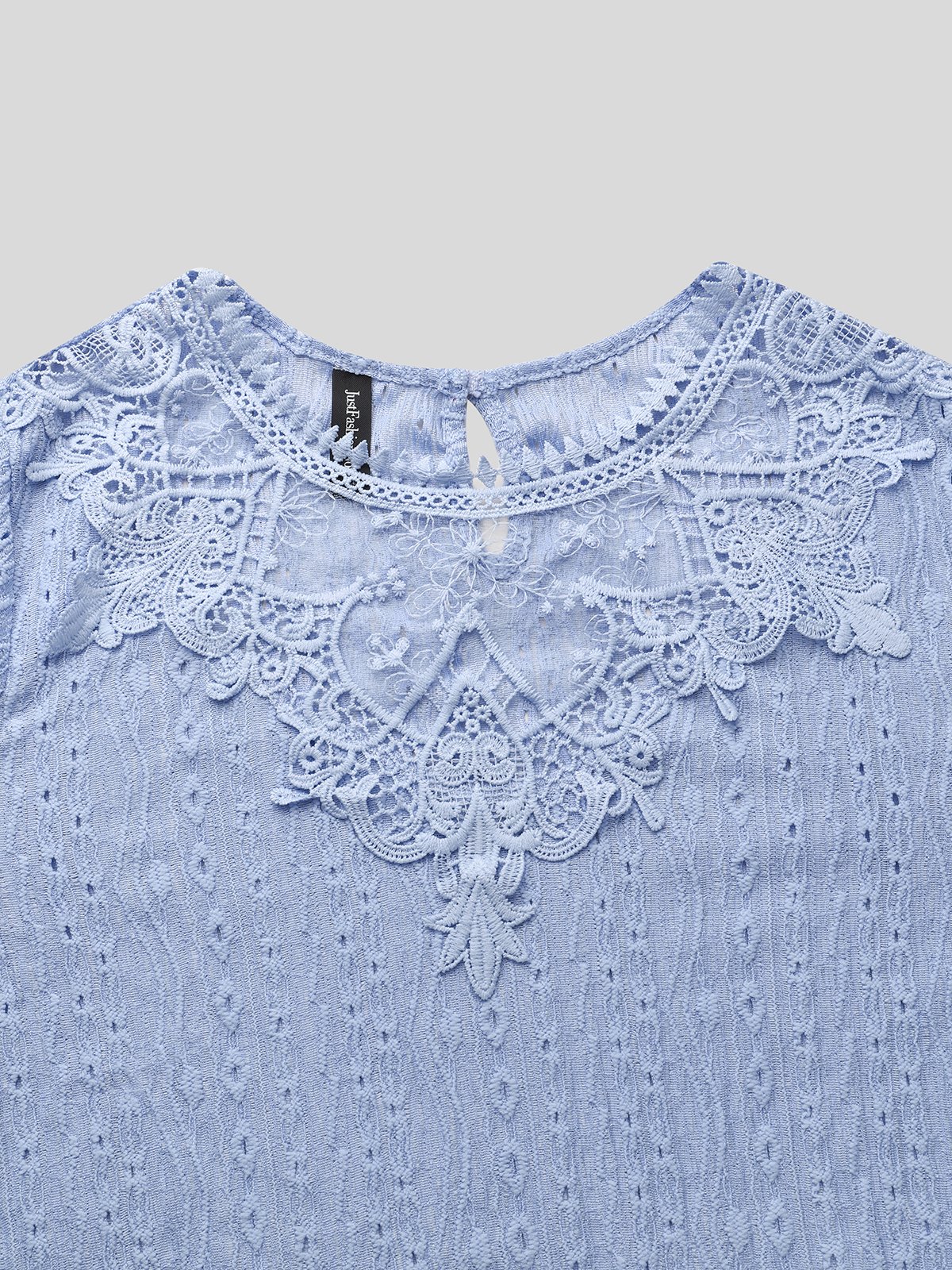 Rundhals Spitze Lässig Bluse