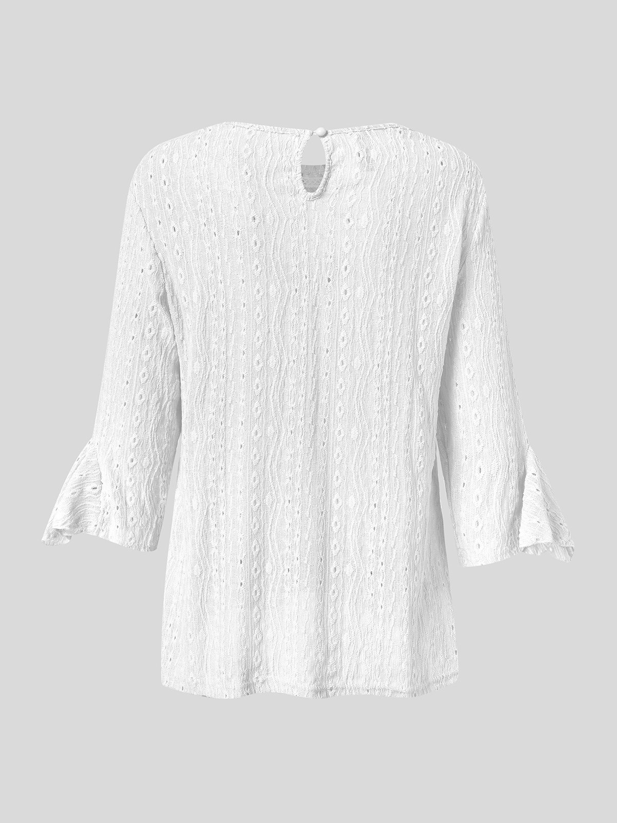 Rundhals Spitze Lässig Bluse