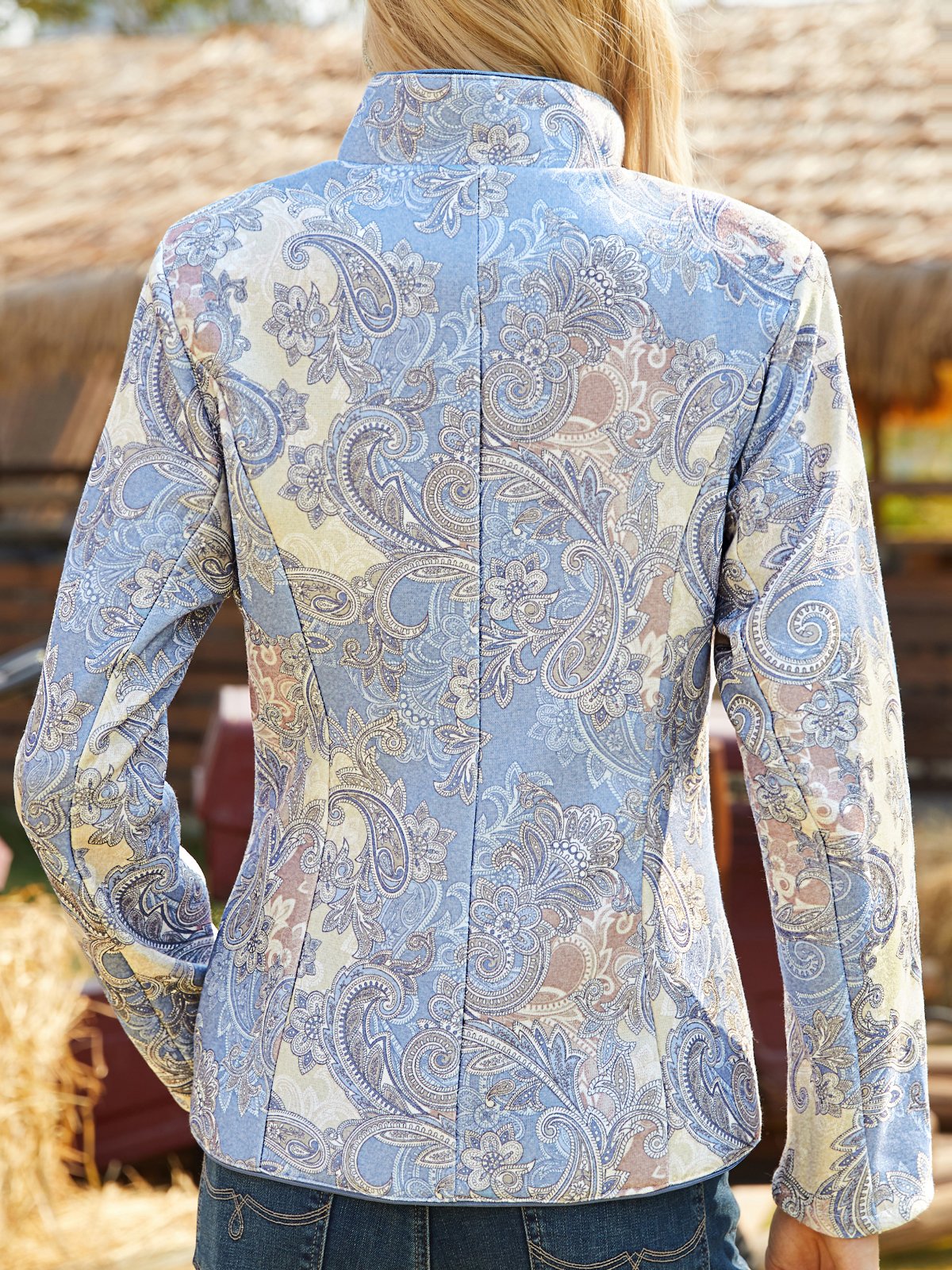 Regelmäßige Passform Paisley Böhmisch Blazer