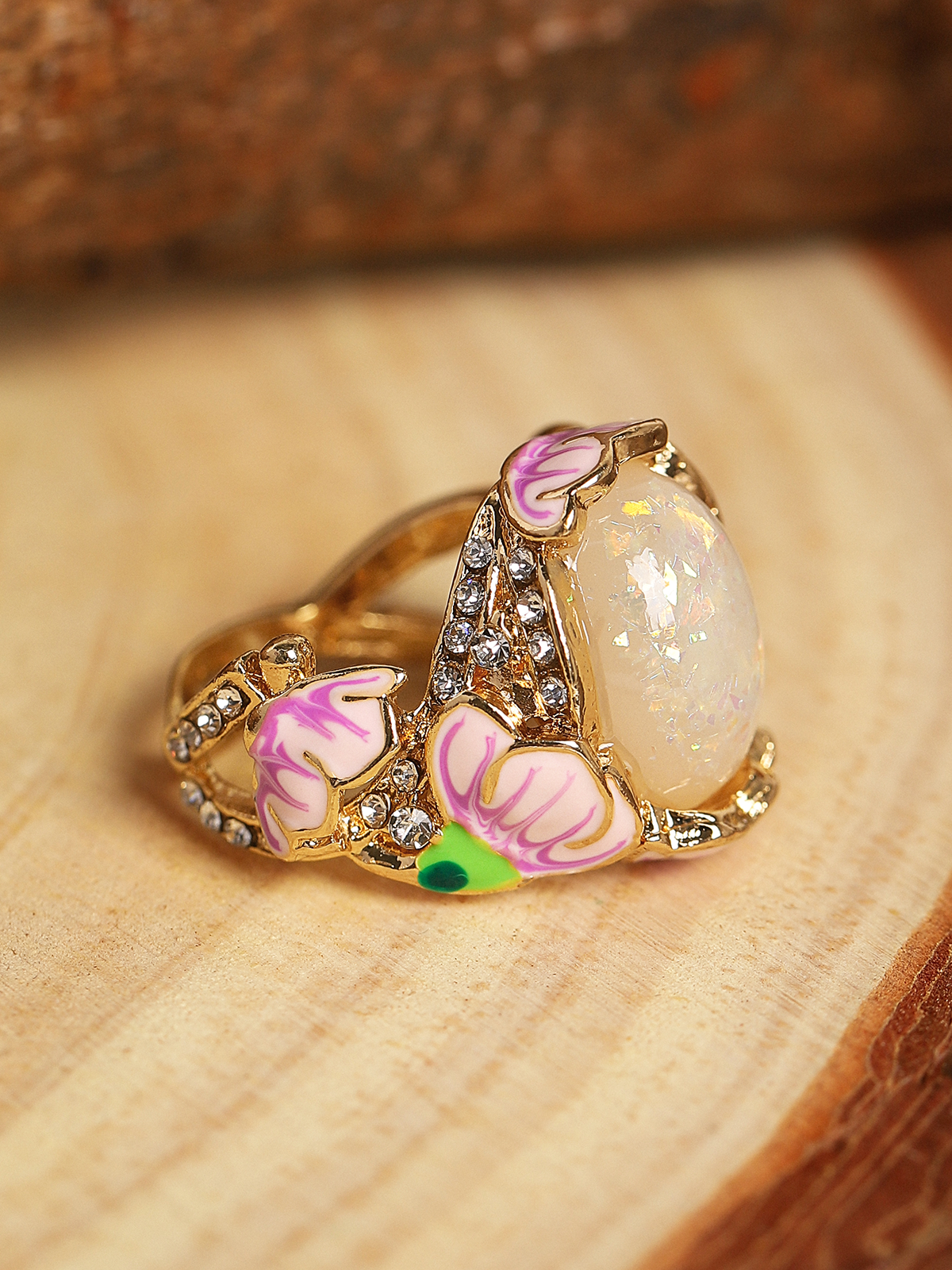 Emaille Opal Angestrichen Ring