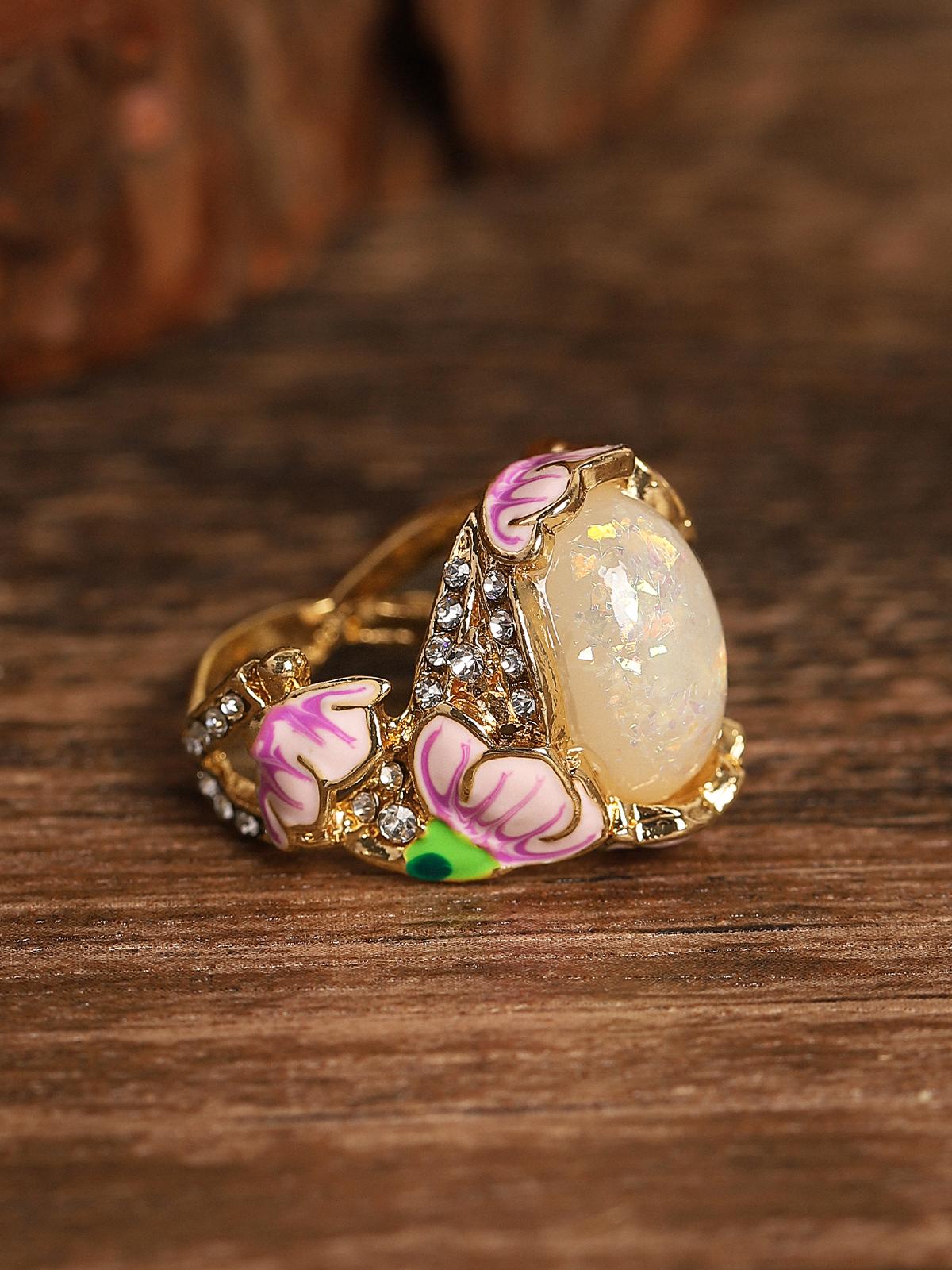 Emaille Opal Angestrichen Ring