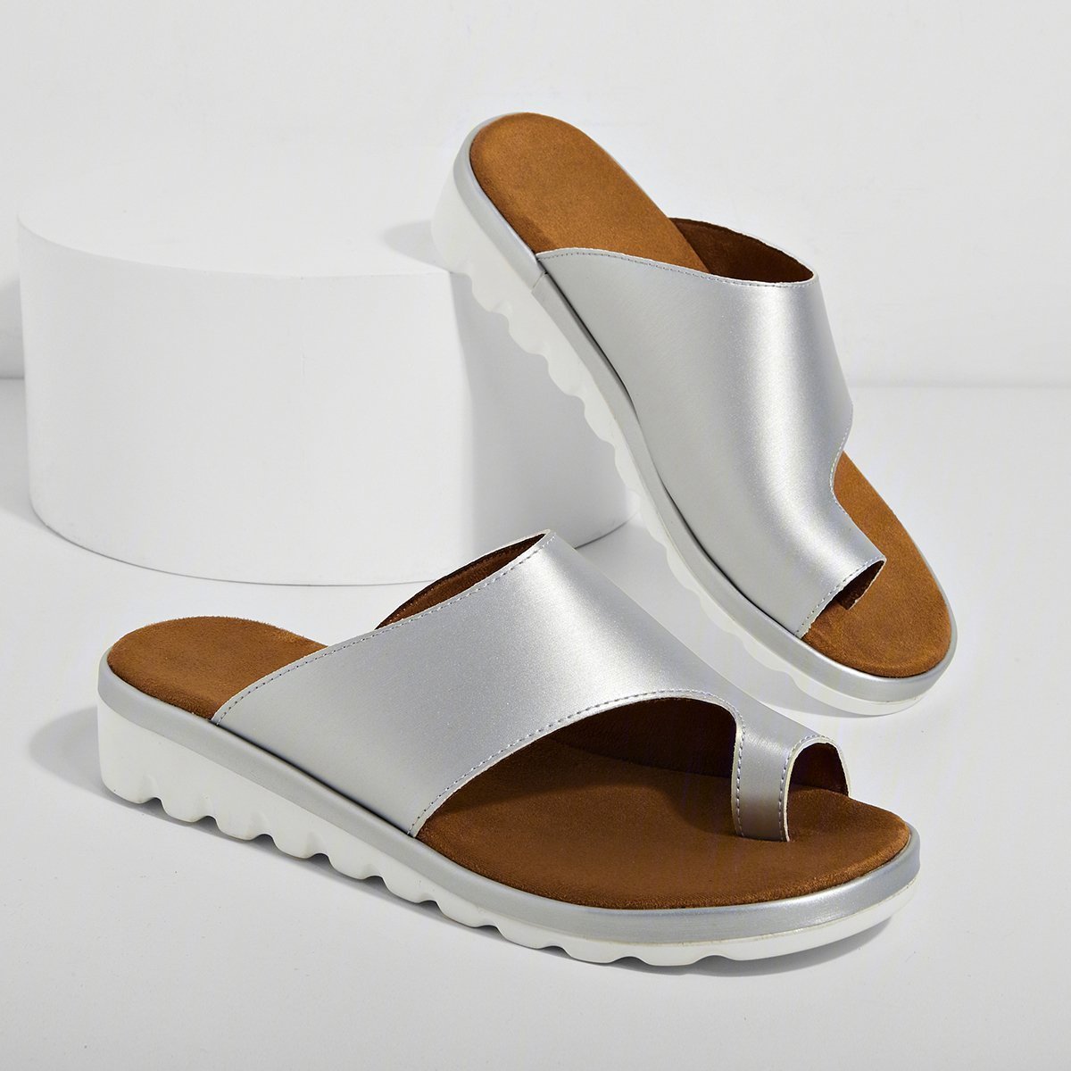 Damenschuhe Sommer lässige Sandalen Plateau-Zehentrenner