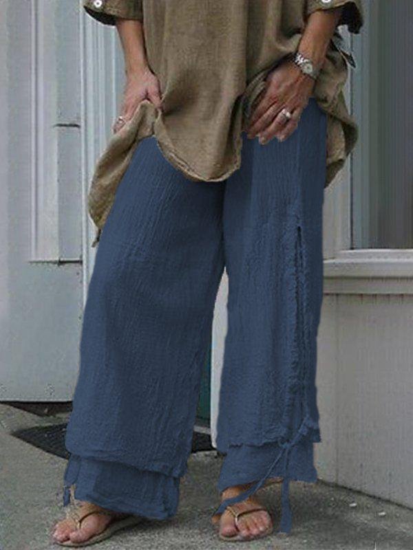 Hosen Altere Damen Sommer Leinen Chinohose Lässig Unifarben Hosen