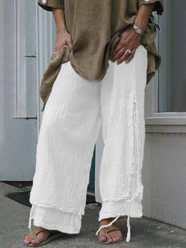 Hosen Altere Damen Sommer Leinen Chinohose Lässig Unifarben Hosen