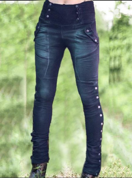 Lässige Einfarbige Leggings damen Baumwolle mit Taschen