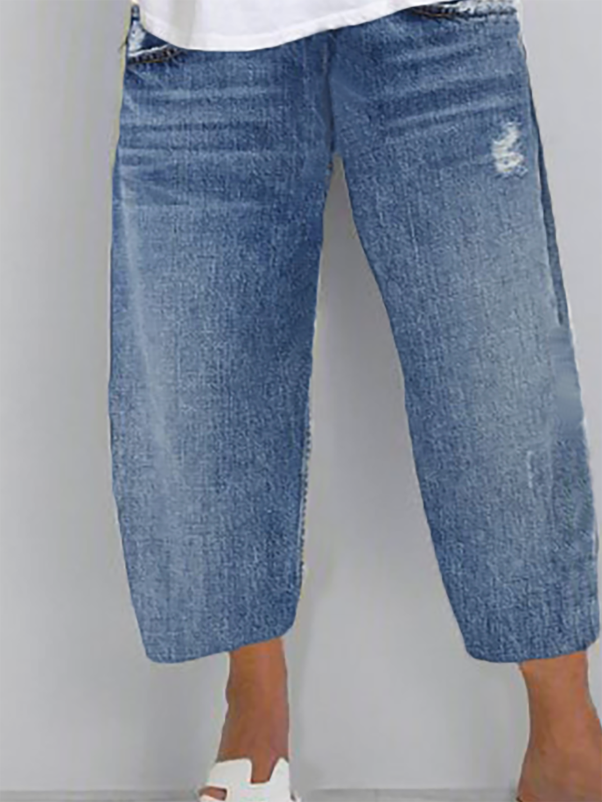 Große Größen Unifarben Lässig Jeans