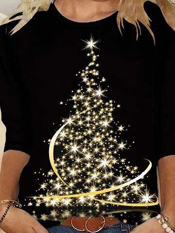 Weihnachtsbaum Rundhals T-Shirt