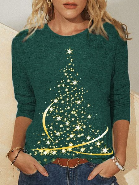 Weihnachtsbaum Rundhals T-Shirt