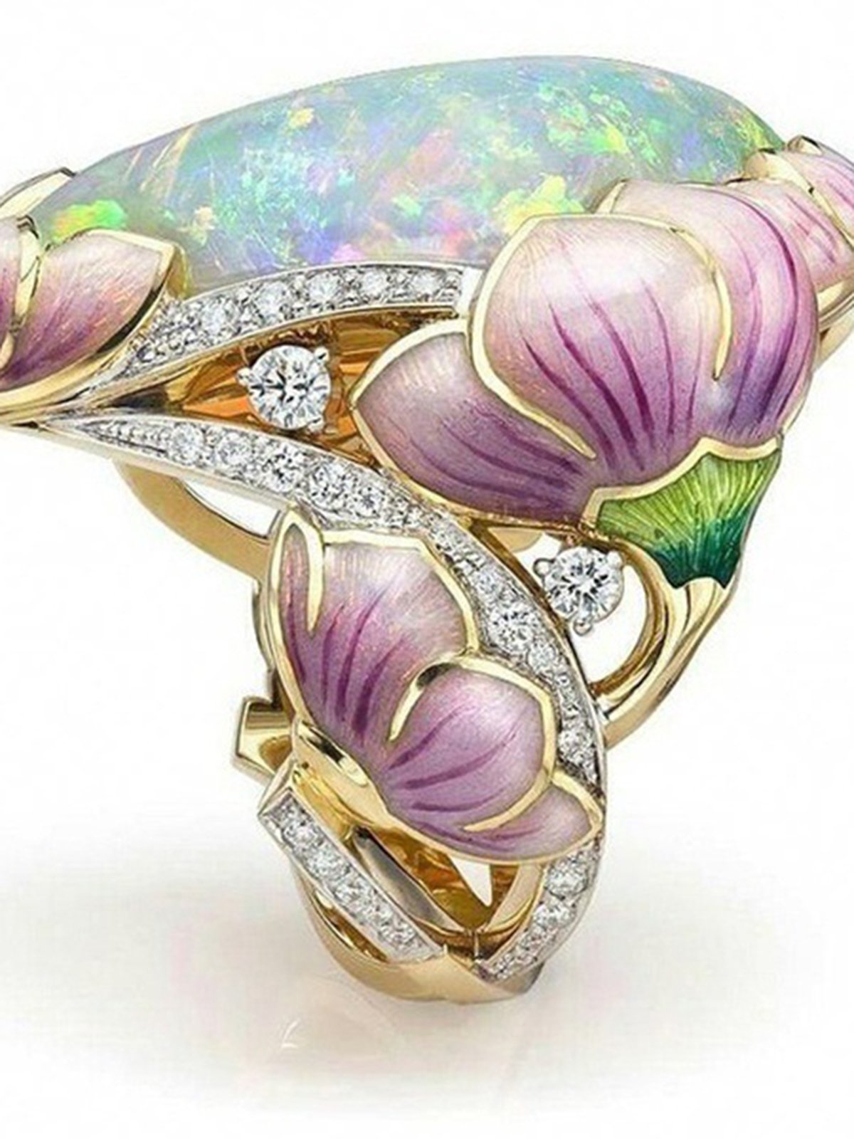 Emaille Opal Angestrichen Ring