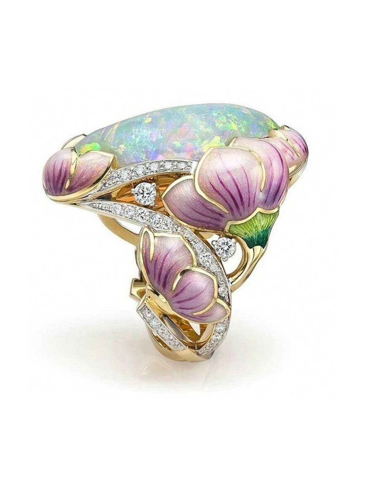 Emaille Opal Angestrichen Ring