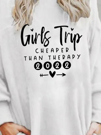 Lustig Mädchen Ausflug Textbriefe Rundhals Freizeitkleid