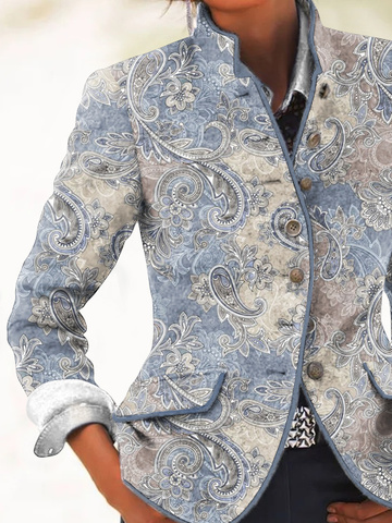 Regelmäßige Passform Paisley Böhmisch Blazer