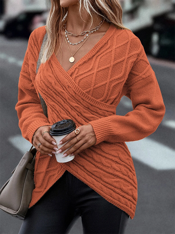 Unifarben Weit Lässig Pullover