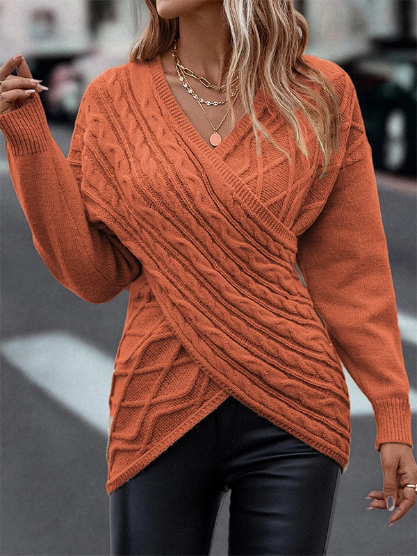 Unifarben Weit Lässig Pullover
