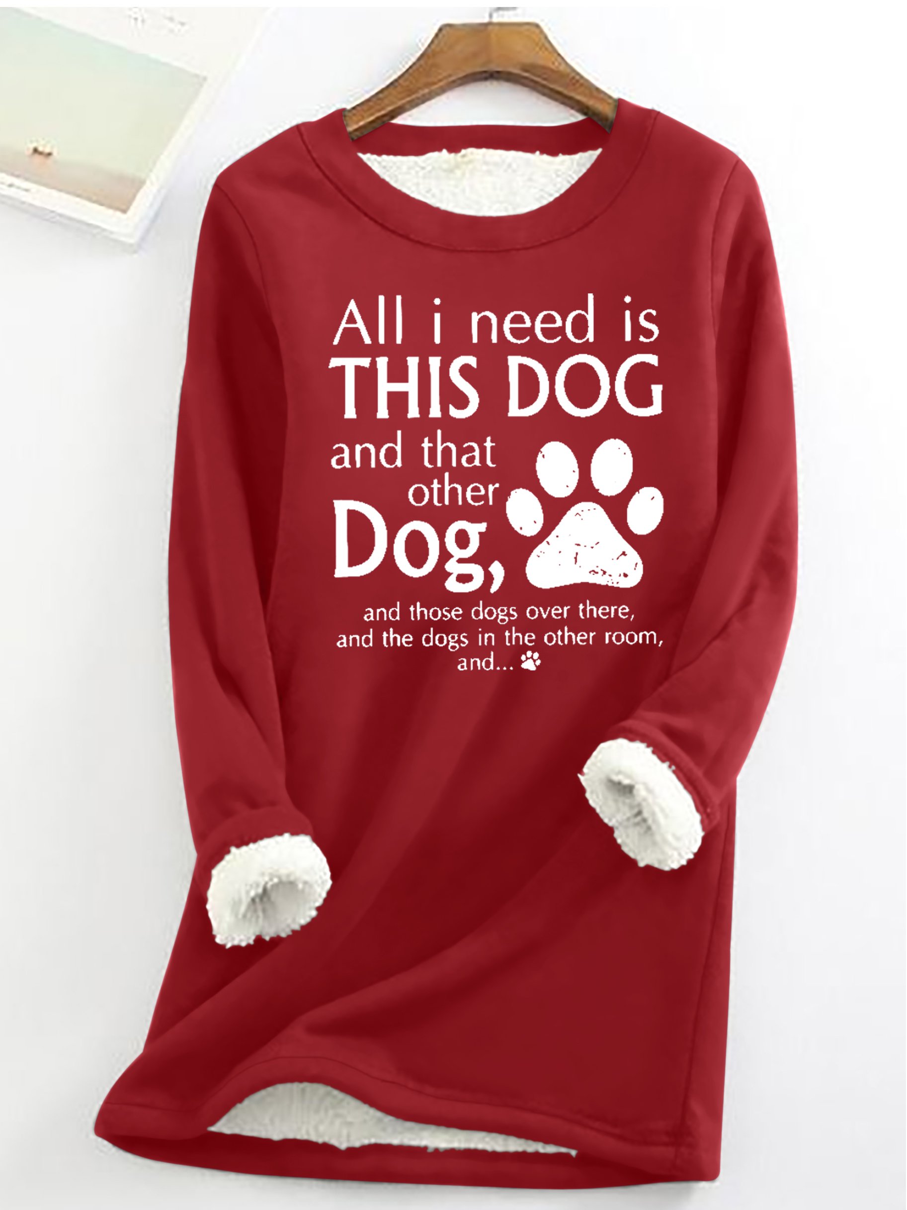 Damen Alles I brauchen ist diese Hund und Das Sonstiges Hund Einfach Wärme Vlies Sweatshirt