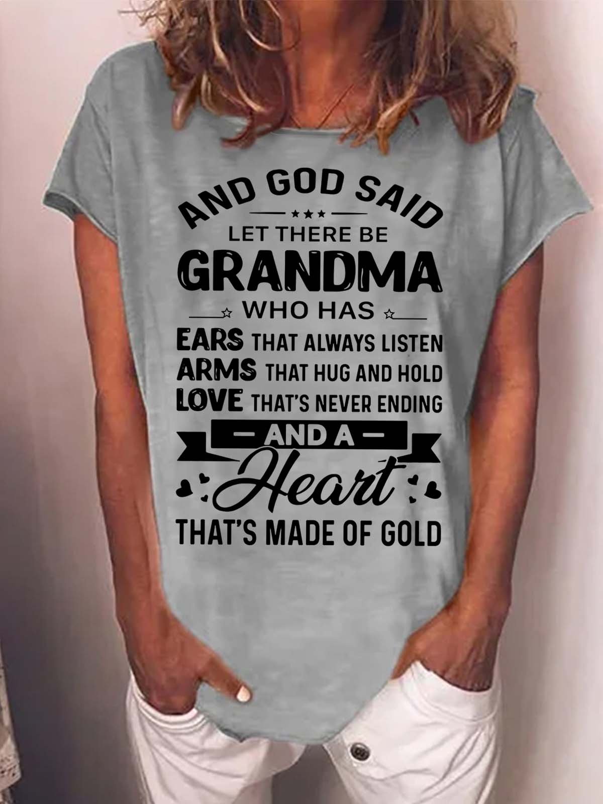 Damen Gott genannt Lassen Dort Sein Oma Wer hat Ohren Das immer HÖREN Rundhals Lässig T-Shirt