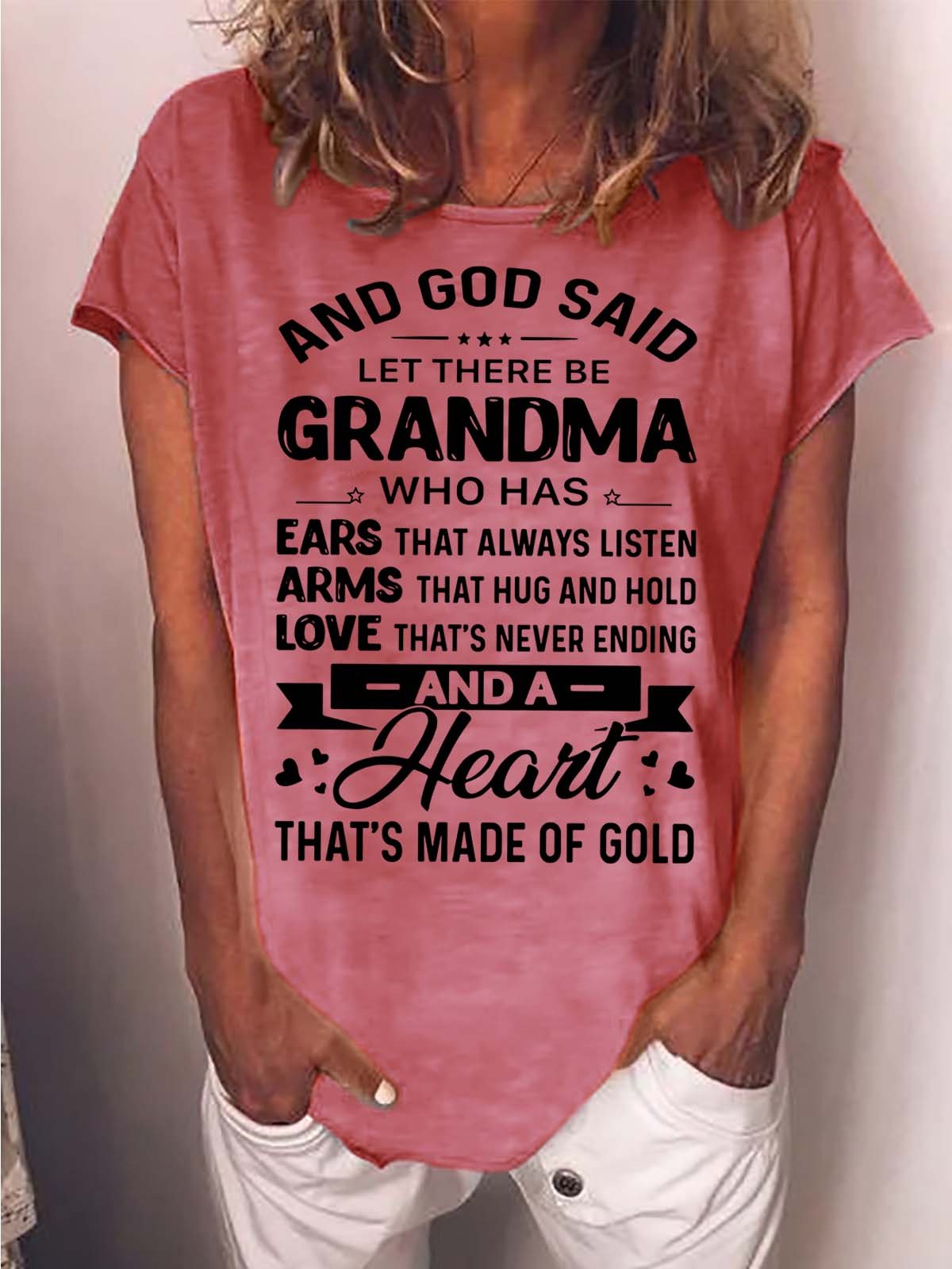 Damen Gott genannt Lassen Dort Sein Oma Wer hat Ohren Das immer HÖREN Rundhals Lässig T-Shirt