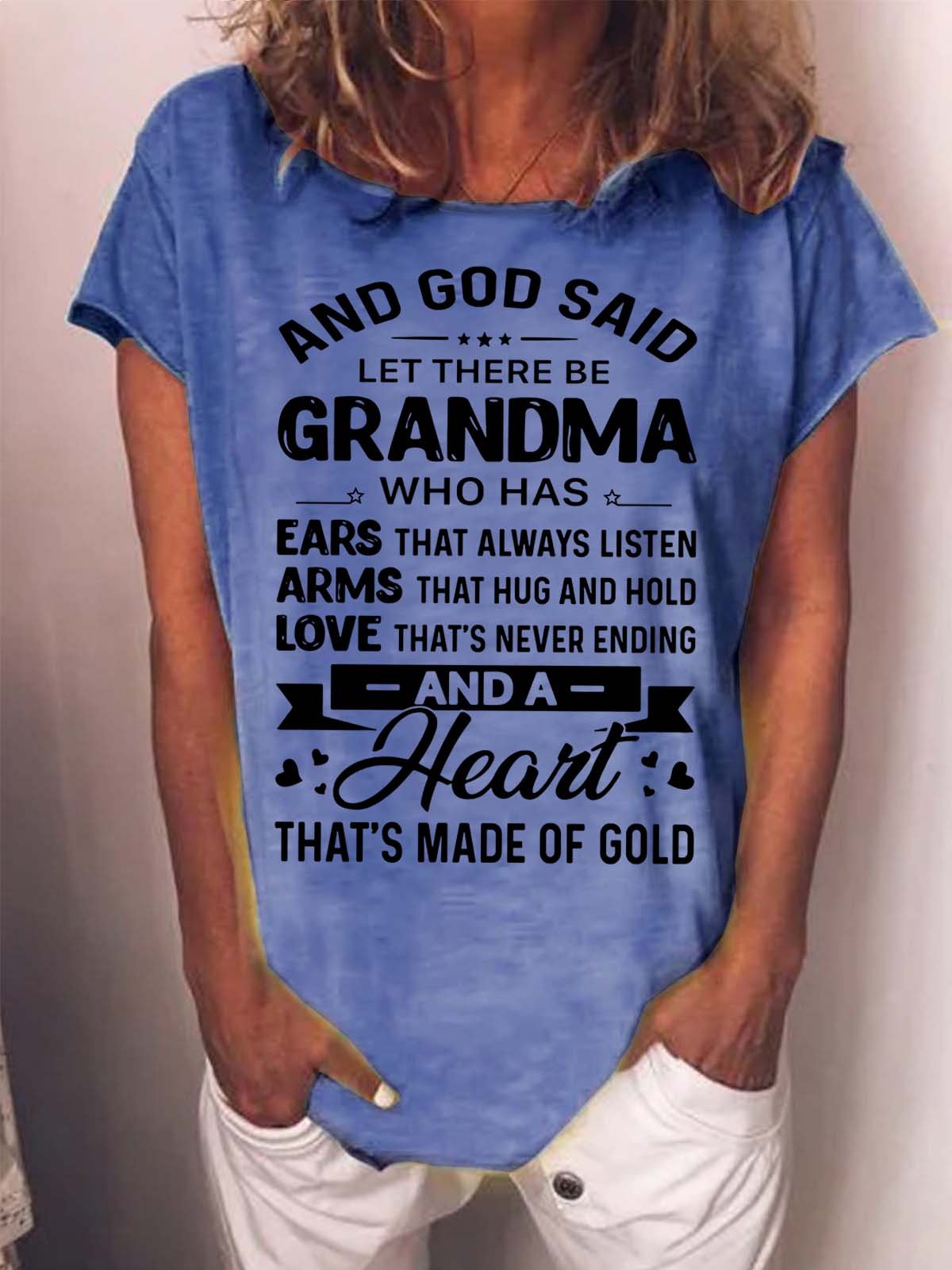 Damen Gott genannt Lassen Dort Sein Oma Wer hat Ohren Das immer HÖREN Rundhals Lässig T-Shirt