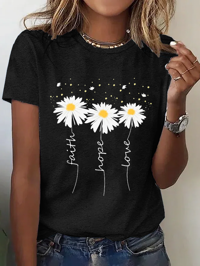 Weit Lässig Rundhals T-Shirt