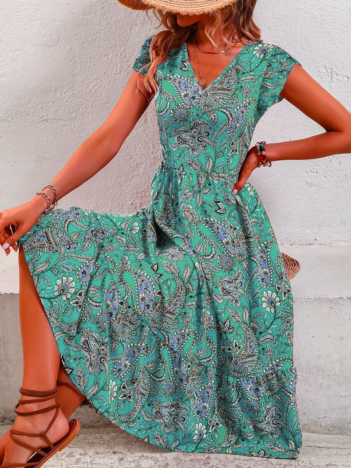 Urlaub Paisley Print Kleid