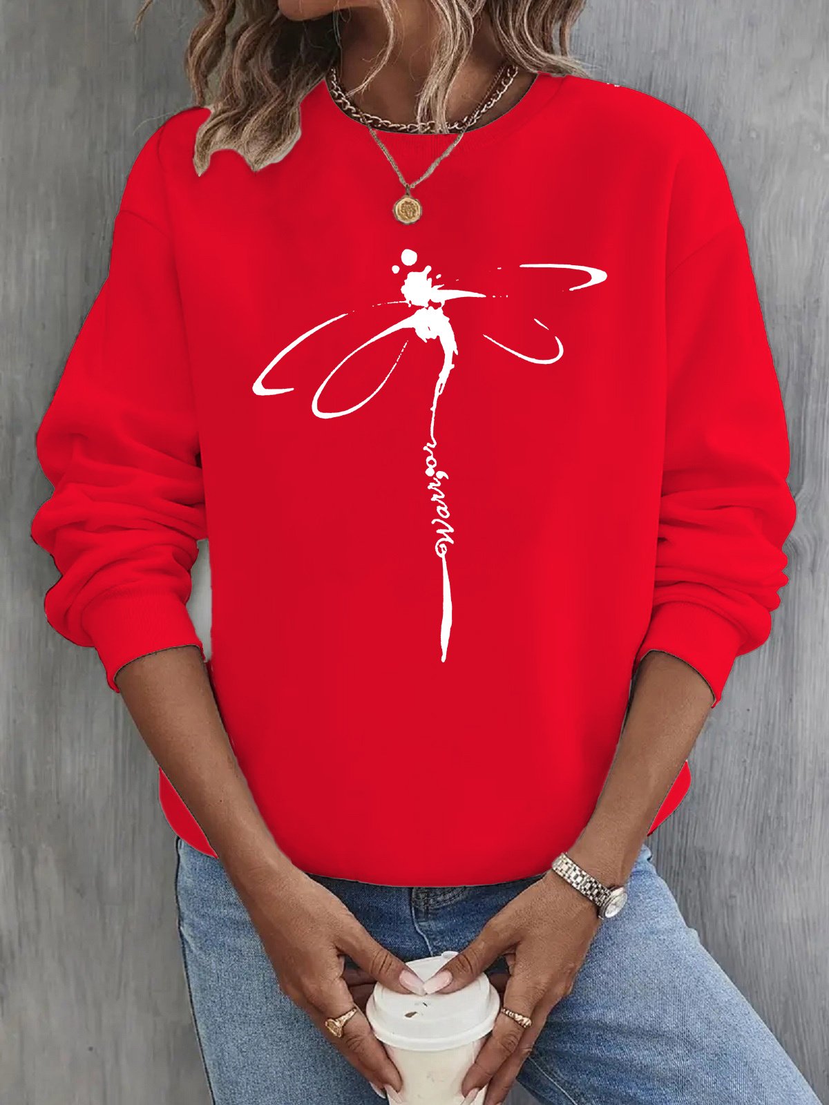 Libelle Lässig Sweatshirt
