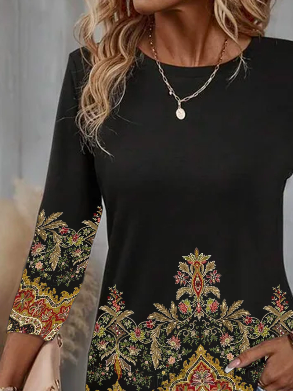 Weit Lässig Rundhals T-Shirt