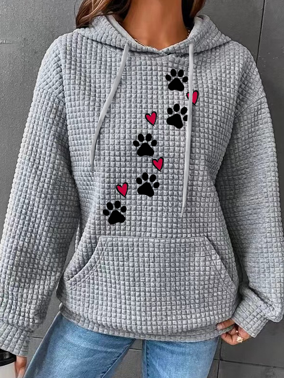 Einfach Herz Hund Kapuze Baumwollmischung Kapuze