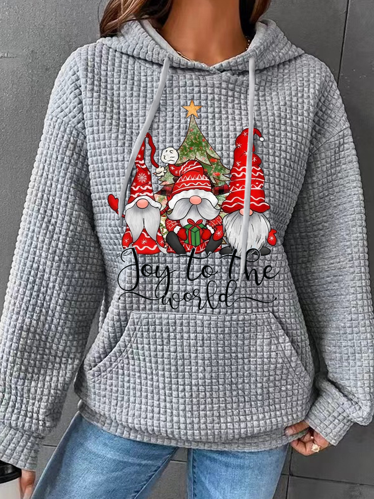 Freude zu das Welt Gnom Weihnachten Baumwollmischung Einfach Kapuze