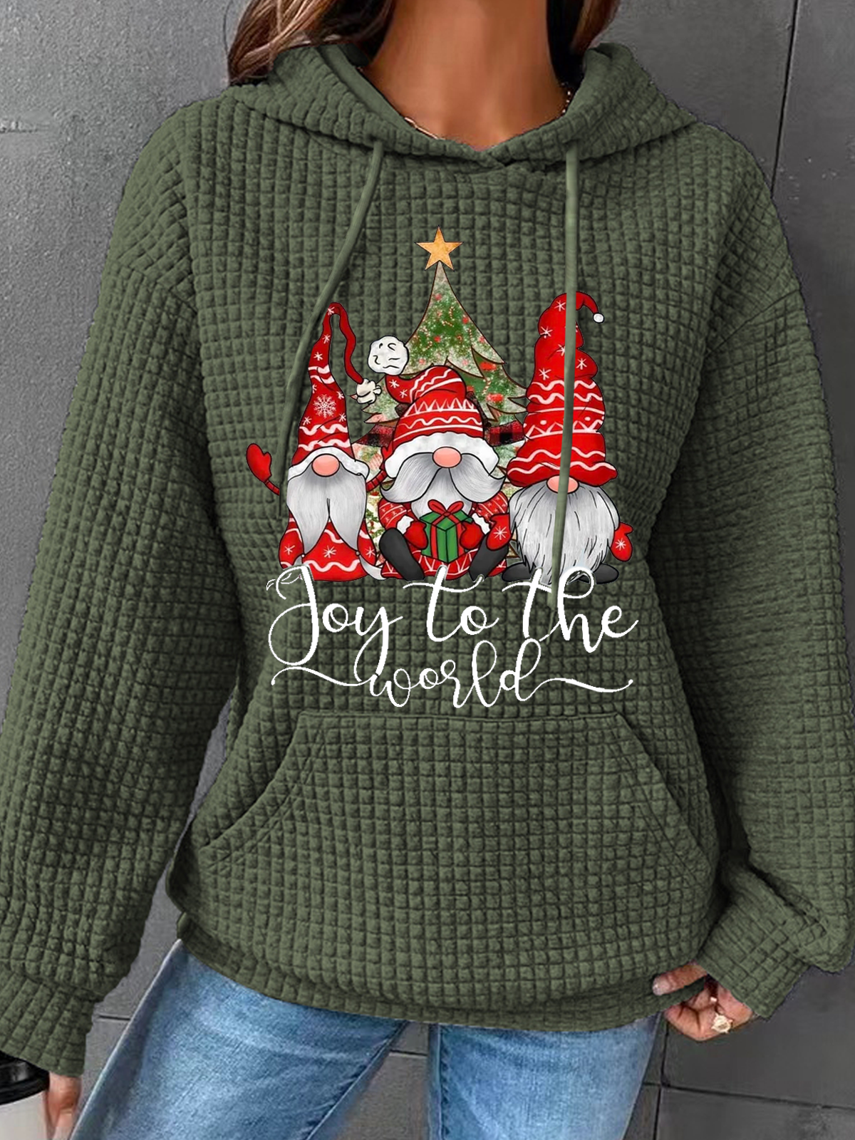 Freude zu das Welt Gnom Weihnachten Baumwollmischung Einfach Kapuze
