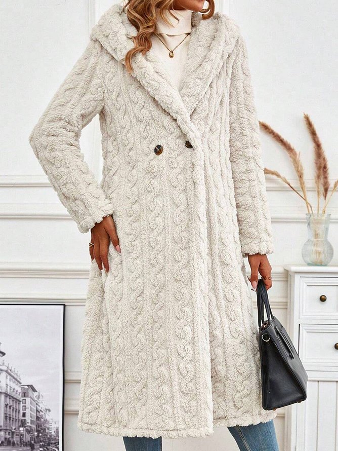 Lässig Kapuze Teddy Jacke