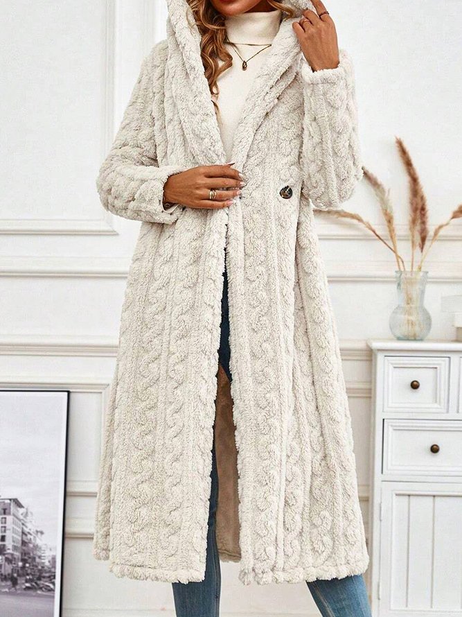 Lässig Kapuze Teddy Jacke