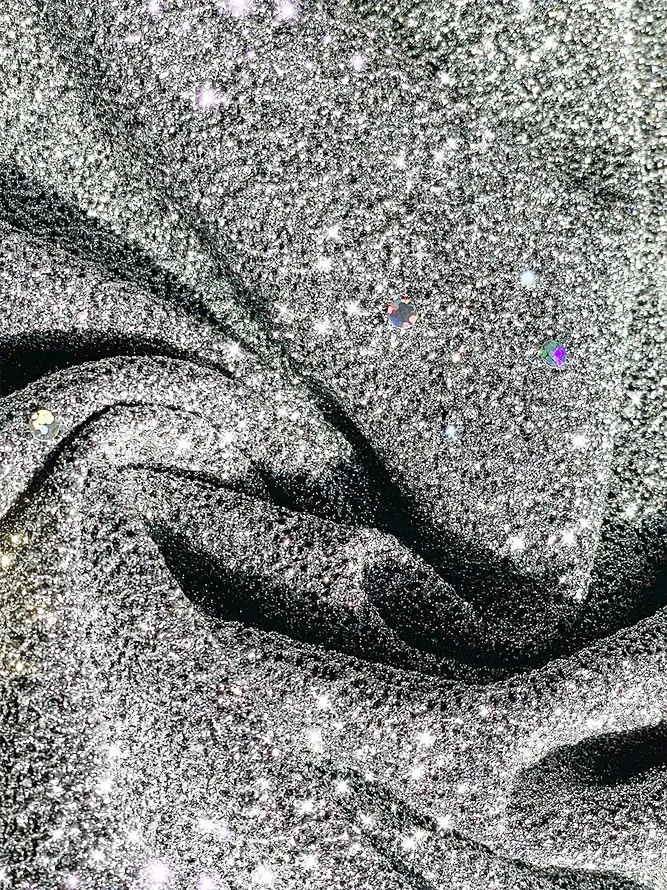 Glitzernd Lässig Weit Kleid mit Nein