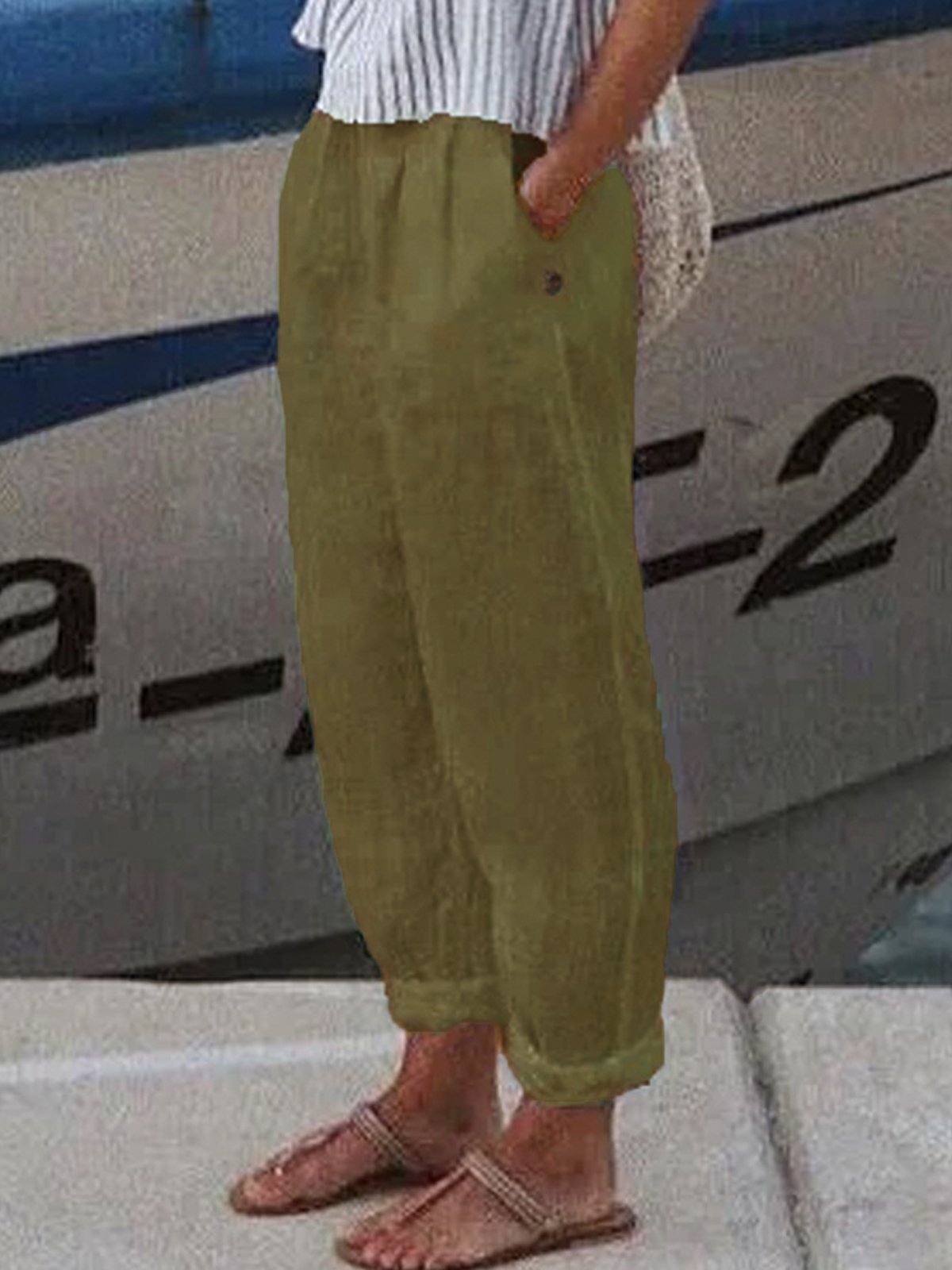 Lässige Freizeithose Schlupfhose Unifarben 