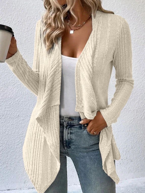 Schalkragen Weit Gestrickt Lässig Poncho