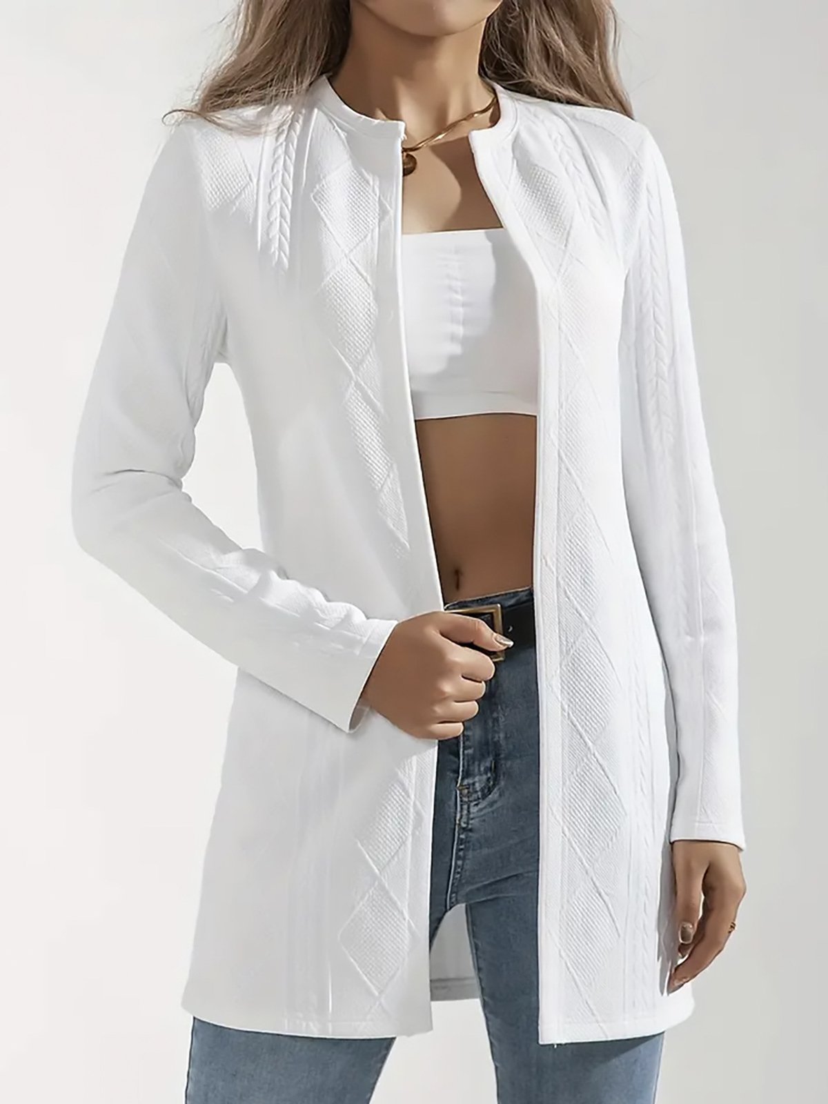Jacquard Lässig Jacke