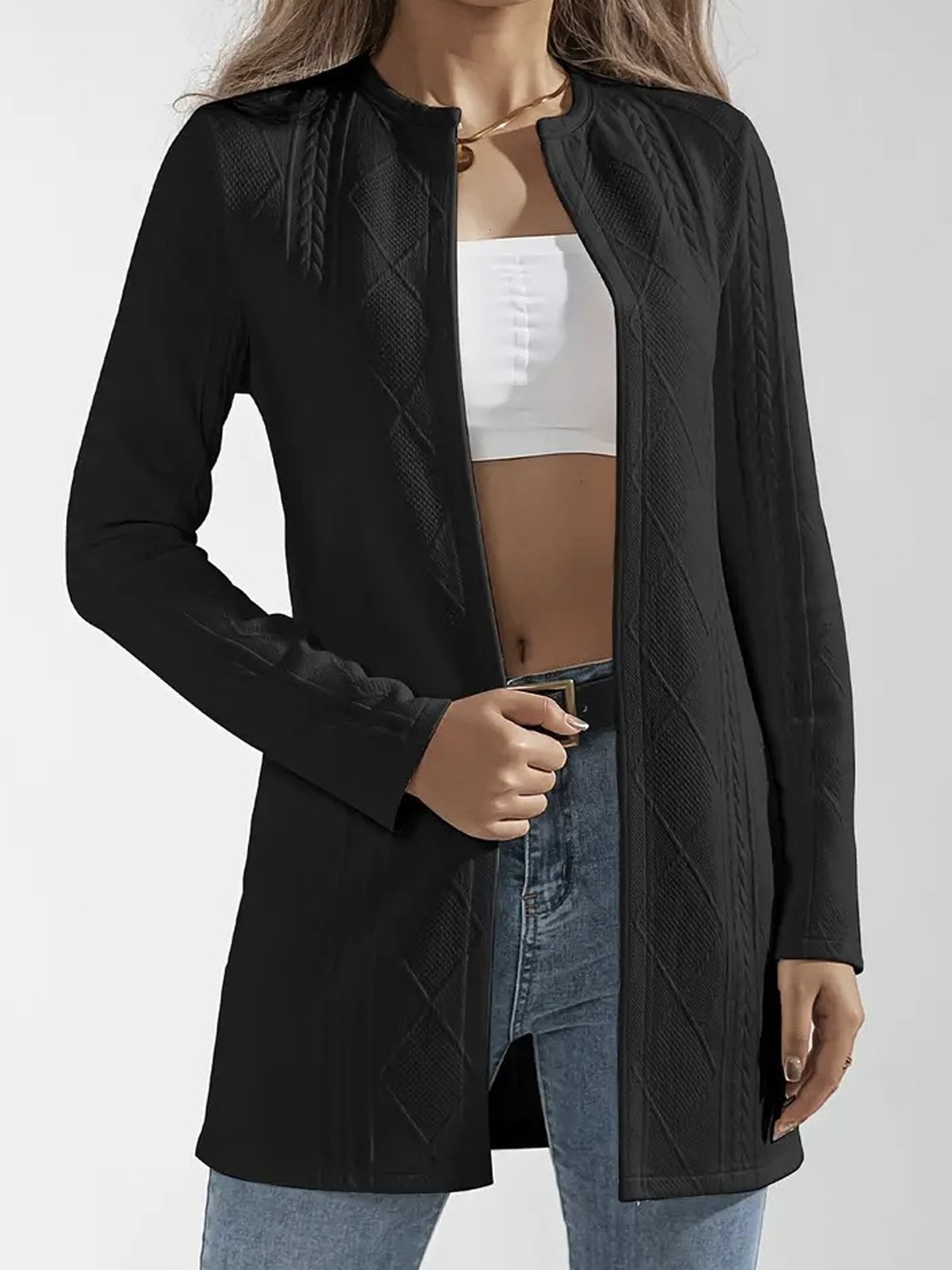 Jacquard Lässig Jacke