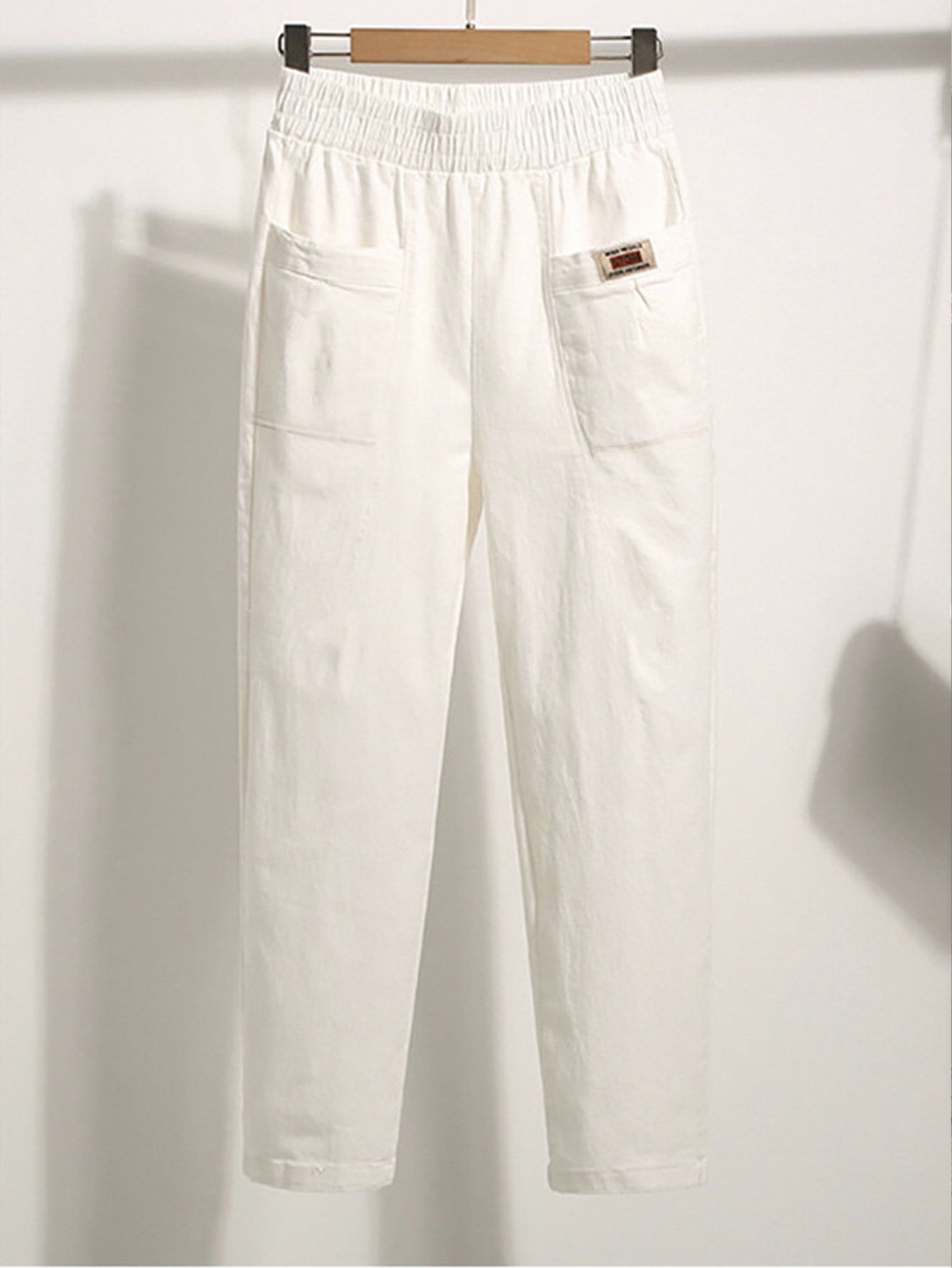 Weit Baumwolle Lässig Tasche Patchwork Hose