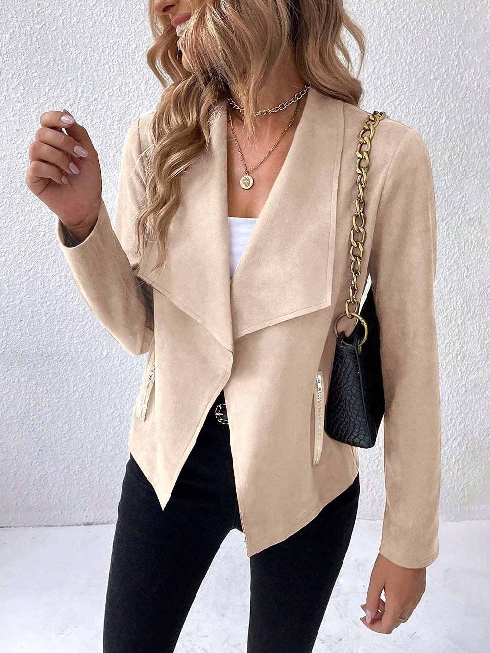Unifarben Lässig Jacke