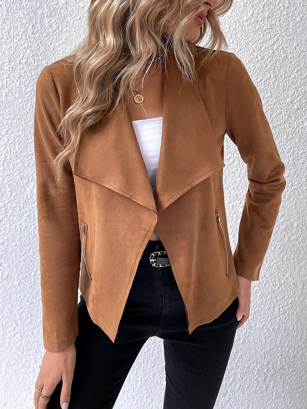 Unifarben Lässig Jacke