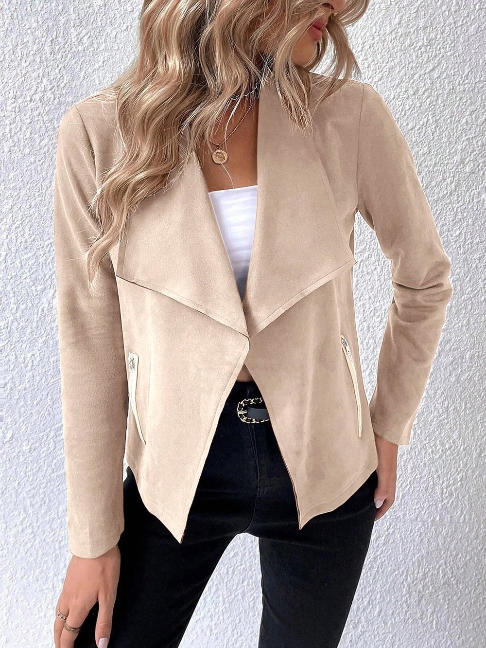 Unifarben Lässig Jacke
