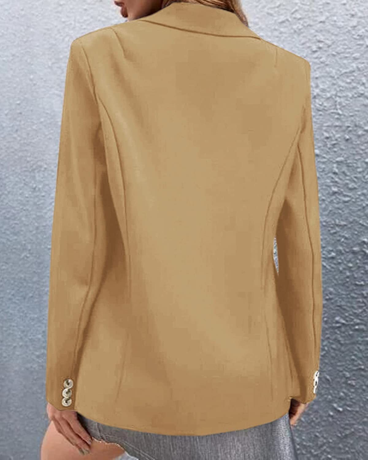 Weit Lässig Reverskragen Unifarben Blazer