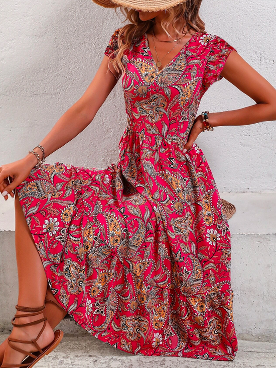 Urlaub Paisley Print Kleid