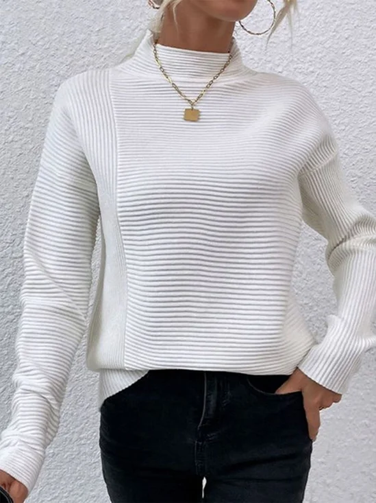 Lässig Rollkragen Sweatshirt
