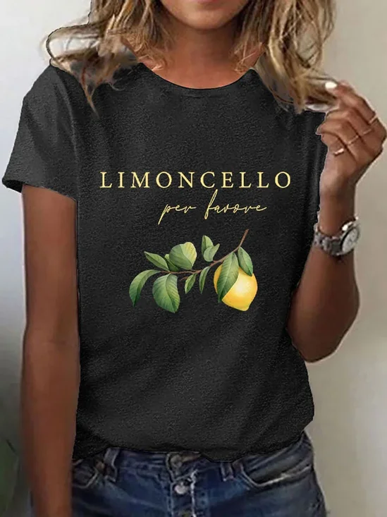 Capri Italien "Limoncello pro Favore" Print T-Shirt