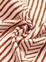Retro Gestreift Brusttasche Kurzarm Bluse
