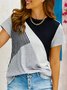 Jersey Lässig Gestreift T-Shirt